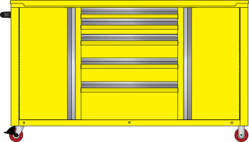 Three Opening Caster Cart w/ MotionLatch® Drawers (60")