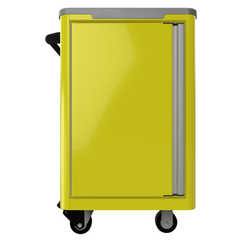 standard aluminum ctech manufacturing one opening caster cart on smooth rolling wheels with spacious storage compartment and one-piece worktop