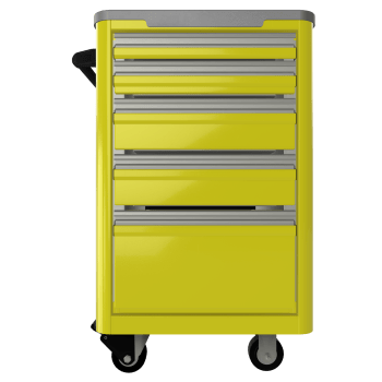 standard aluminum ctech manufacturing one opening caster cartcompact toolbox with latching drawers and smooth metal worktop