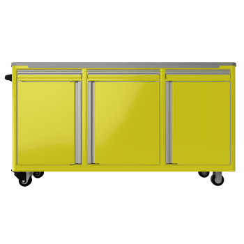standard aluminum ctech manufacturing three opening caster cart extended length mobile storage solution with adjustable compartment space and latching top drawers