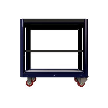 standard aluminum ctech manufacturing service cart with removable recessed top tray and fixed lower shelf on highly mobile caster chassis