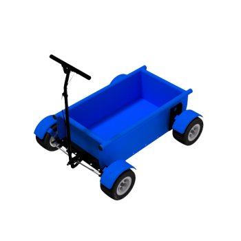 blue streak aluminum ctech manufacturing hotrod wagon with nostalgic fender flares and push/pull chassis with handle and brakes