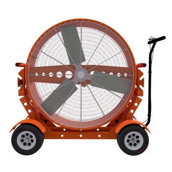 standard aluminum ctech manufacturing hotrod fan with two stage motor and push/pull chassis with a handle and brakes